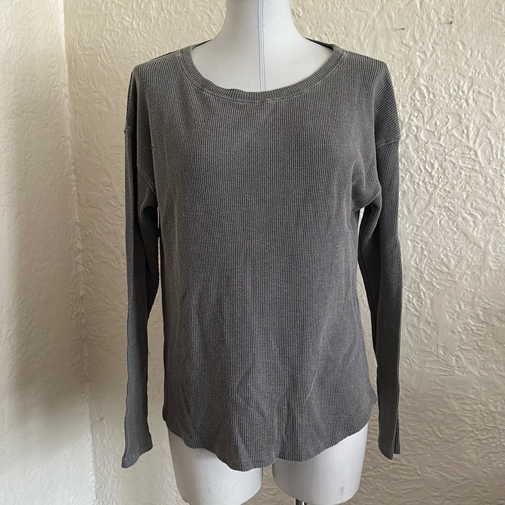 Victoria’s Secret Pink Long Sleeve Shirt Gray Thermal S